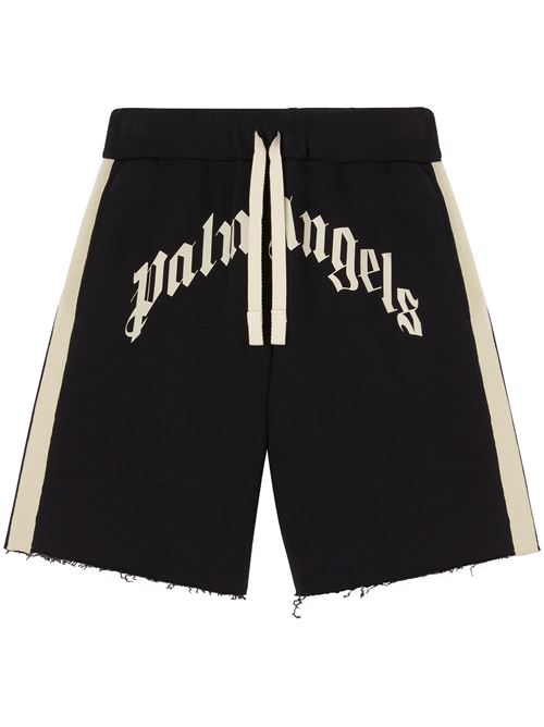 Black stripe detailing shorts PALM ANGELS | PMCI026S25FLE001100B